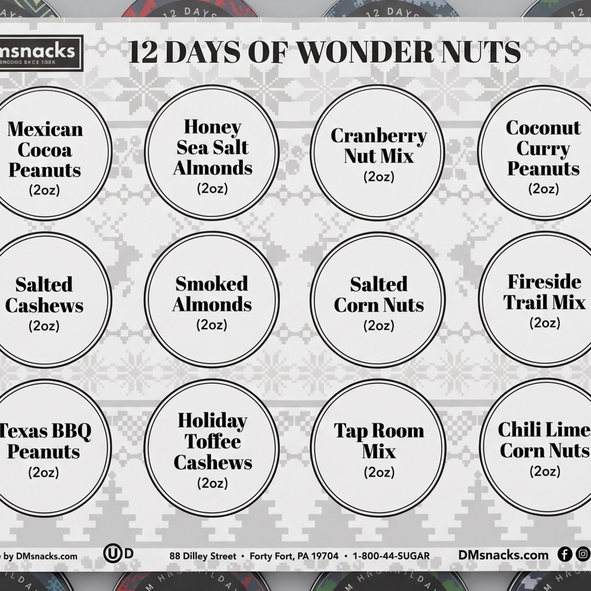 12 Days of Nuts Advent Calendar Map
