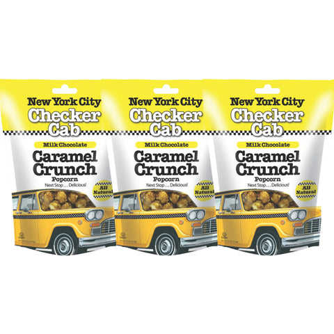 NYC Checker Cab Popcorn – Milk Chocolate Caramel Crunch, 3 Bag Set