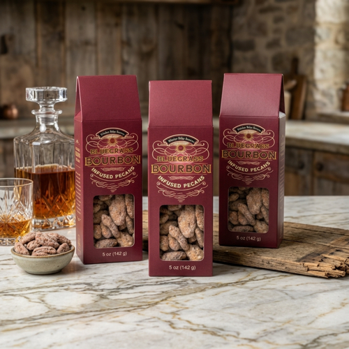 Trio of DM Snacks Bluegrass Bourbon Pecans