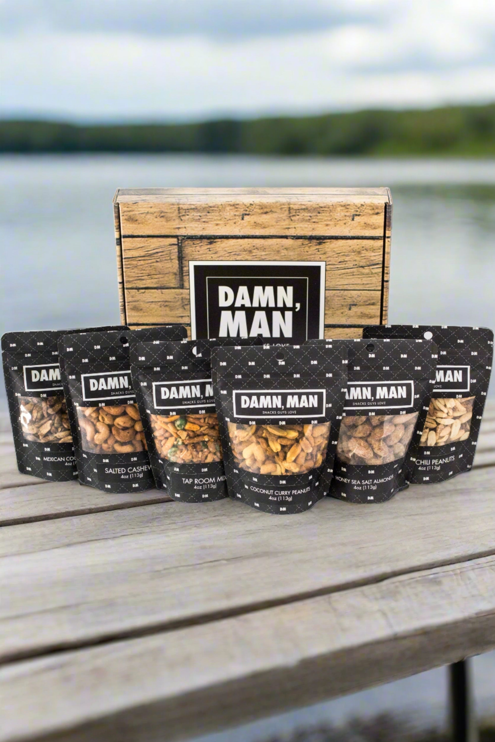 Build Your Own 6-Pack Box of Mixed Nuts by Damn, Man Gift Snacks with Variety of Assorted Flavors