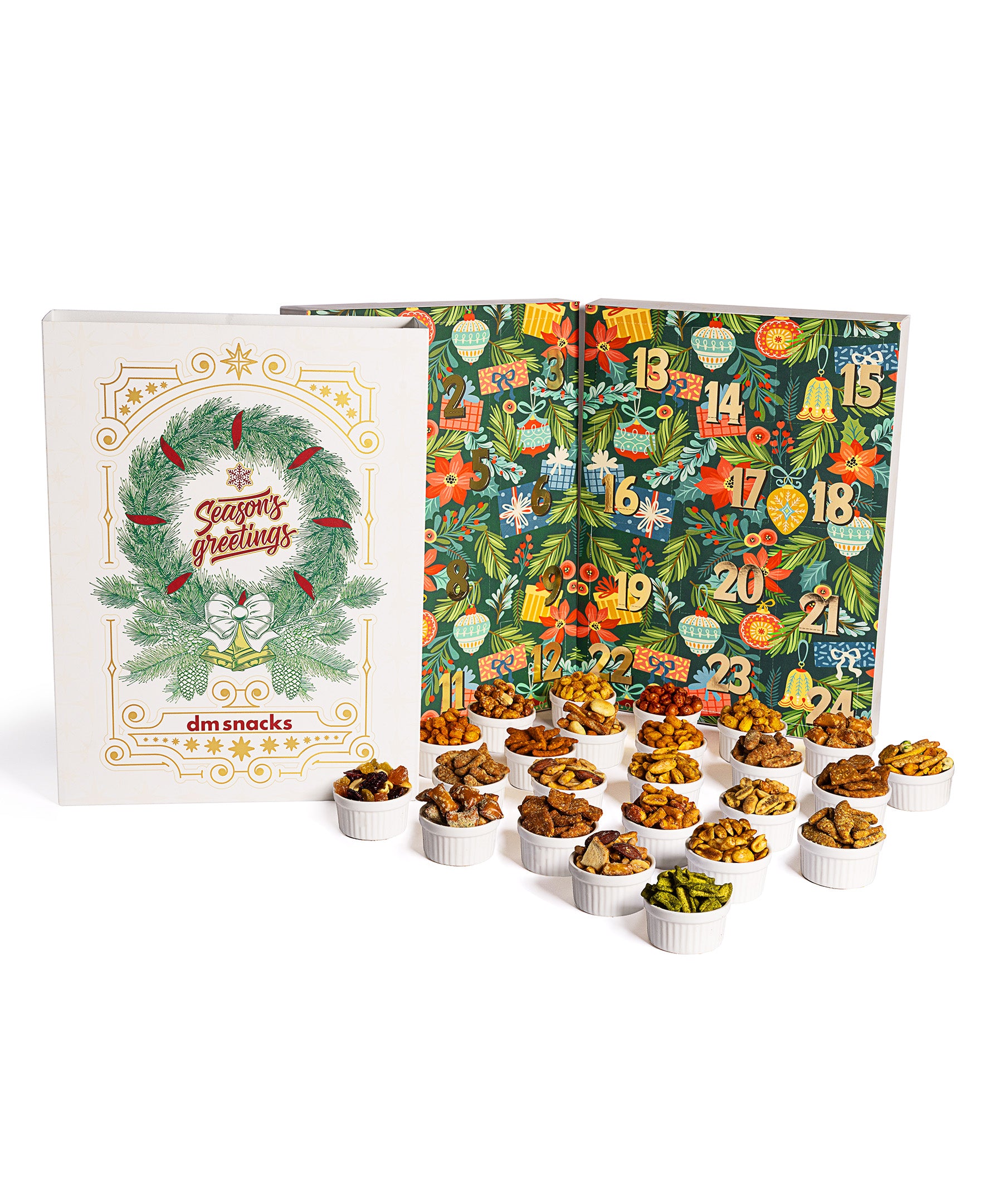 PRE-ORDER EXCLUSIVE 24 Days of Gourmet Nuts & Snacks Collection Premium Holiday Countdown Gift Box