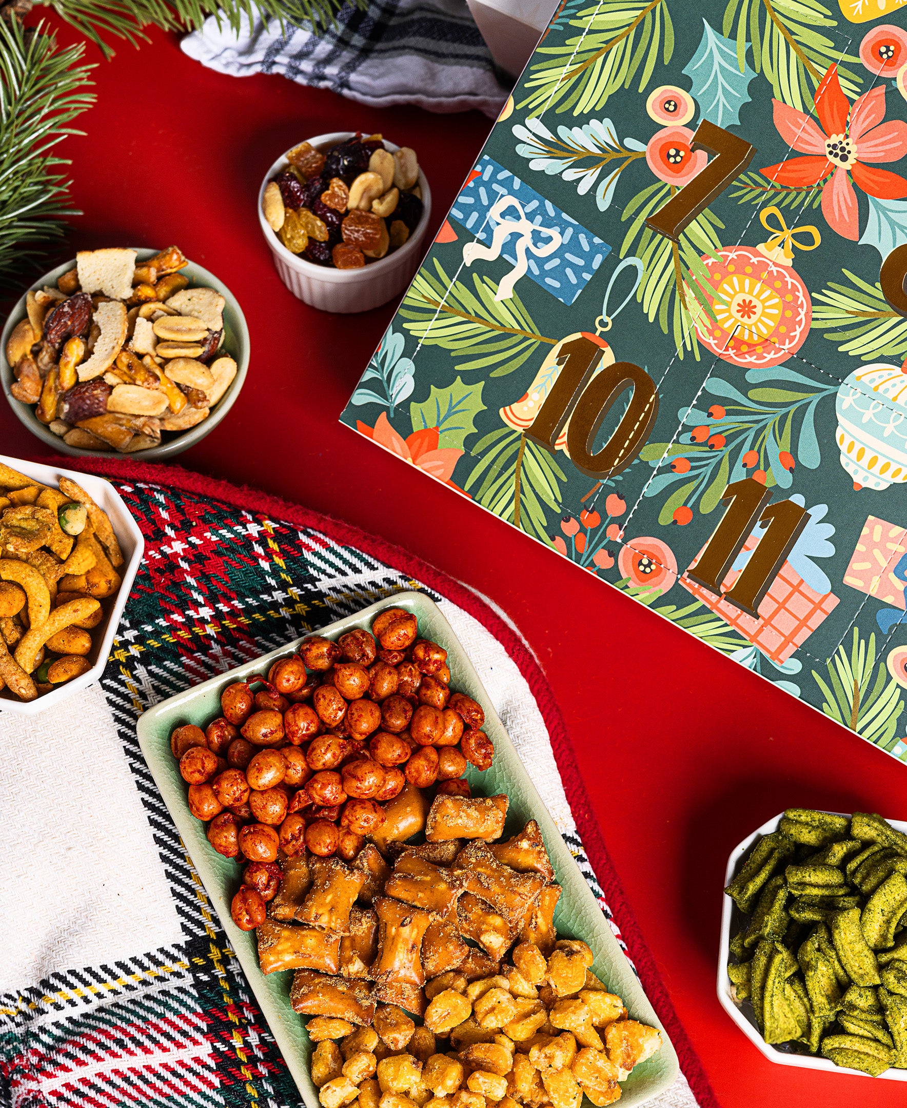 PRE-ORDER EXCLUSIVE 24 Days of Gourmet Nuts & Snacks Collection Premium Holiday Countdown Gift Box