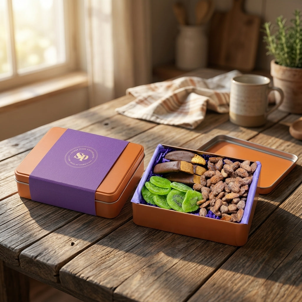 Chocolate Salted Caramel Biscotti Dried Fruit and Nut Gift Tin