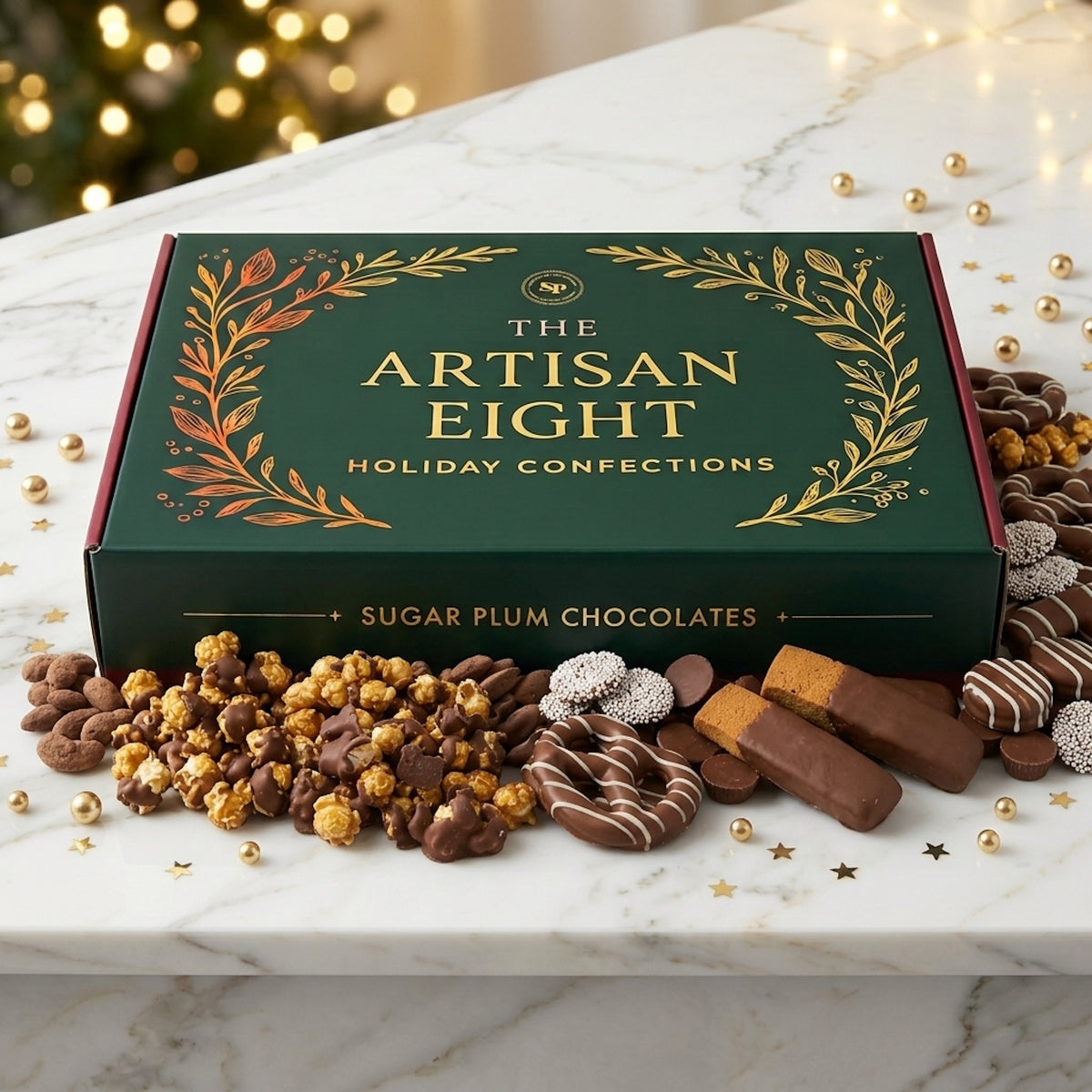 The Artisan Eight Holiday Confections Christmas Gift Box of Chocolates