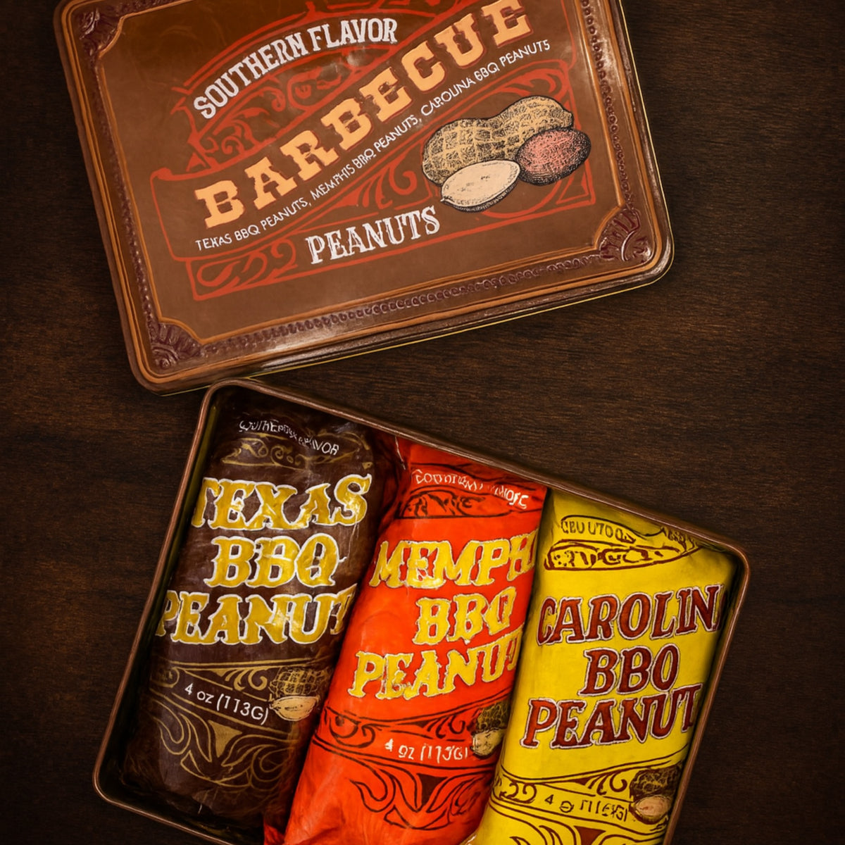 BBQ Peanuts Reusable Gift Tin