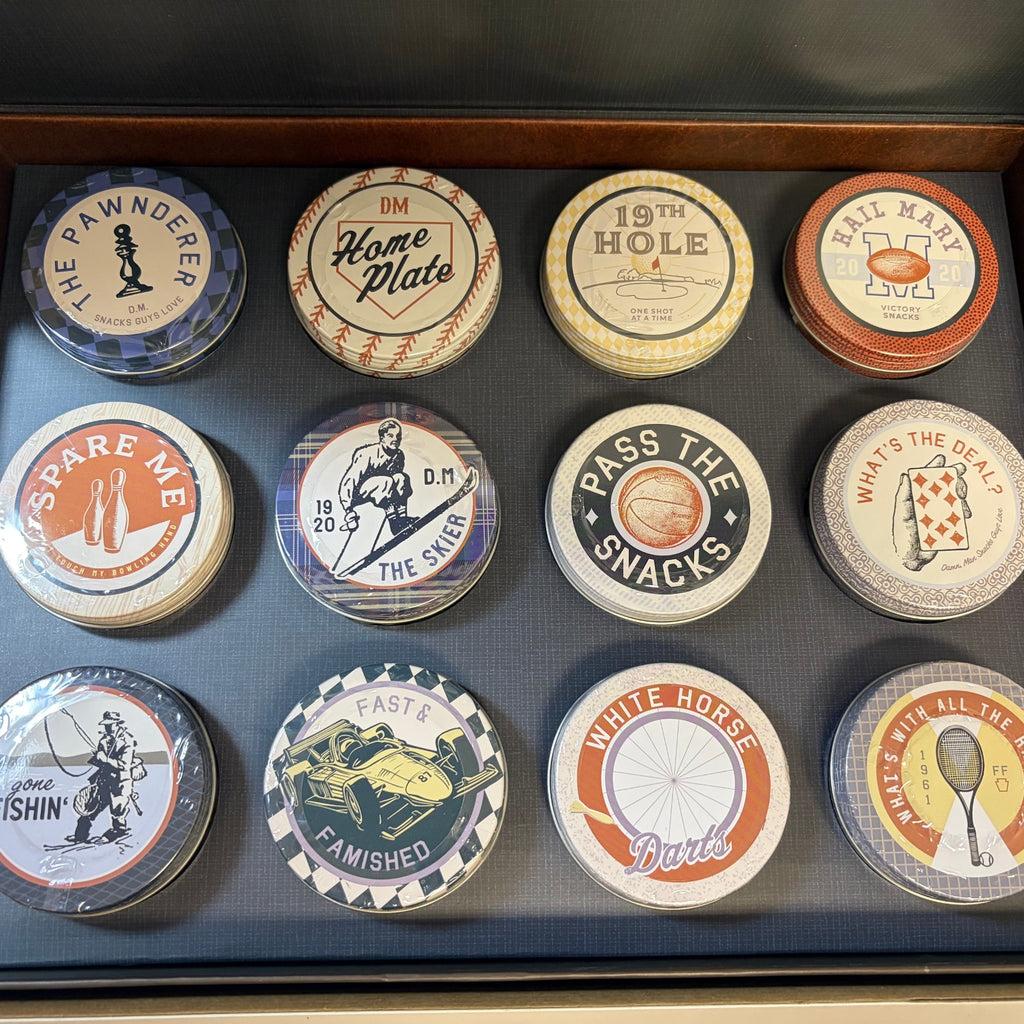 DM Bar Cart Snack Sports Tins in Gift Box