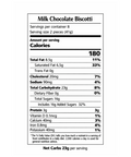 Nutrition label for Milk Chocolate Biscotti 