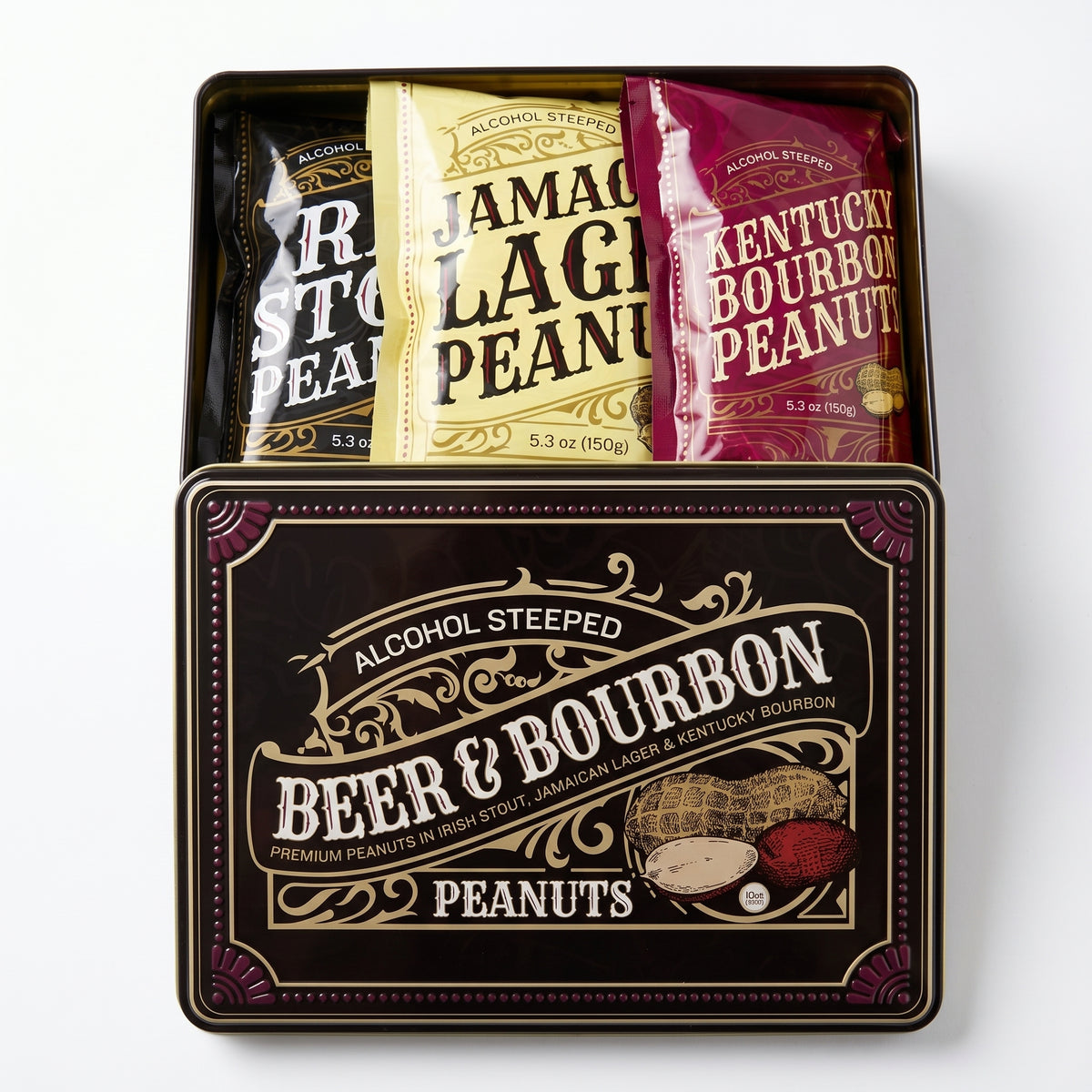 Beer & Bourbon Liquor Peanuts Gift Tin