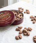 Bluegrass Bourbon Pecans in a tin 