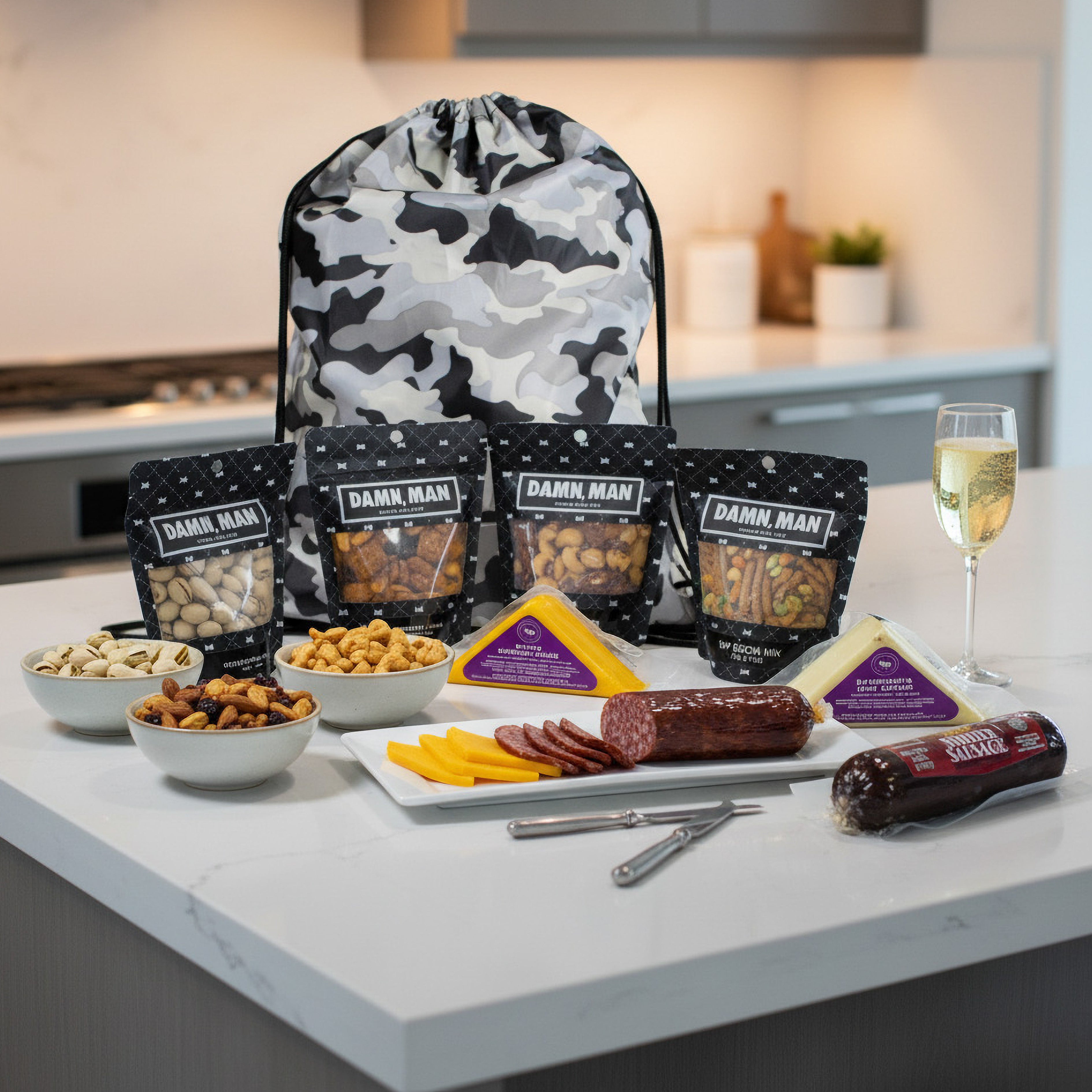 Charcuterie Meat & Cheese Gift Bag – Gourmet Snacks – DM Snacks