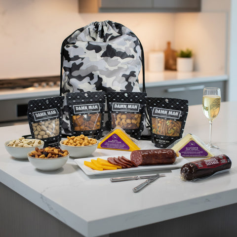 Charcuterie Meat & Cheese Gift Bag – Standard or Deluxe | Gourmet Snacks & Mixed Nuts