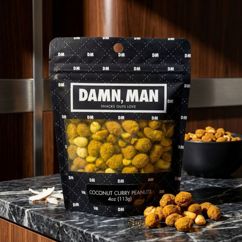 Damn, Man Coconut Curry Peanuts 4 oz resealable bag