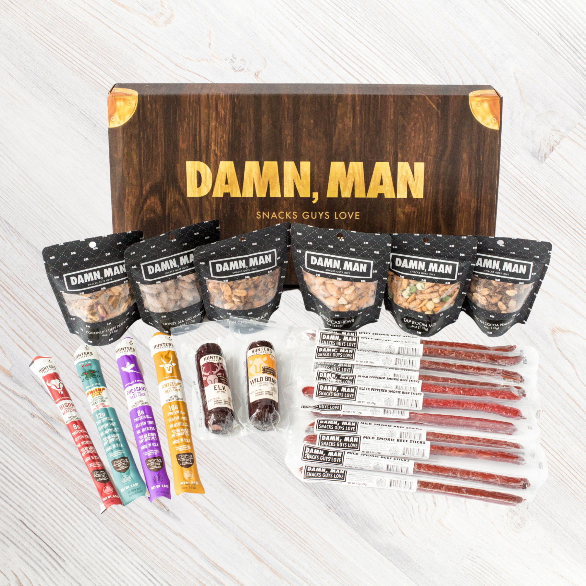 Damn Man Deluxe Beef and Nut Box 21 Snacks