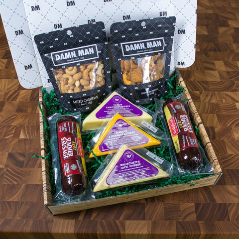 Delicatessen Gift Box – Gourmet Meat, Cheese & Nut Snack Pack