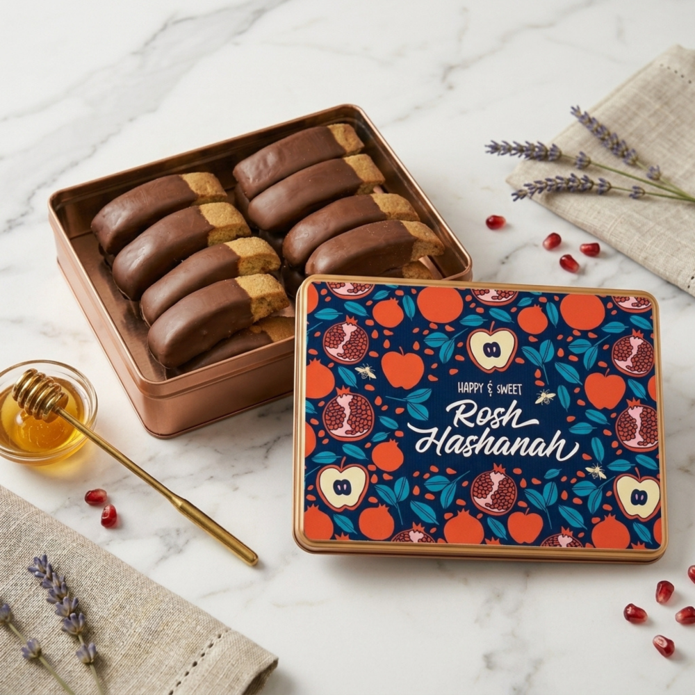 Rosh Hashanah Biscotti Gift Tin
