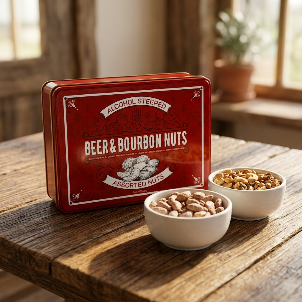 Damn Man Beer Bourbon Liquor Nuts 