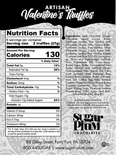 Valentine’s Day Love Truffles Gift Box – 2 Pack, 24 Count