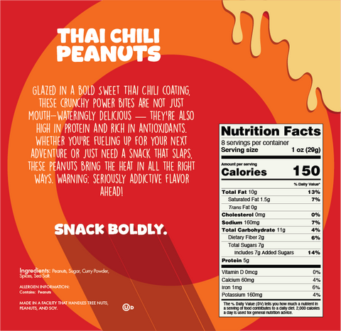 DM Snacks Thai Chili Peanuts Nutrition Facts