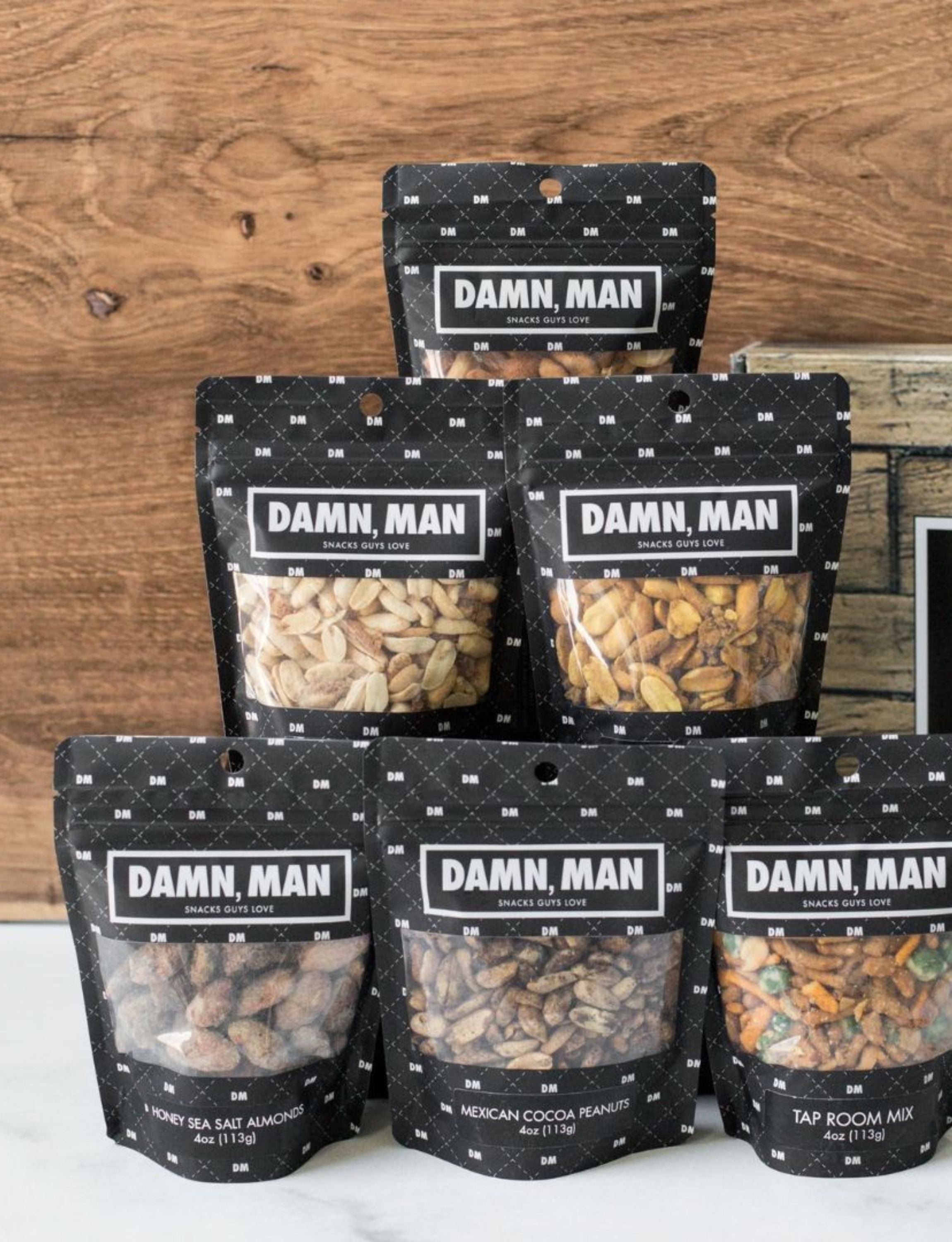 Manly Mixed Nuts Box with various international flavors on display