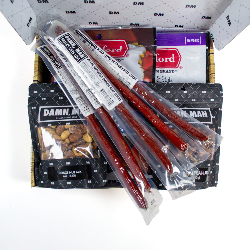 DM Snacks Beef Jerky Meat Sticks Nut Box