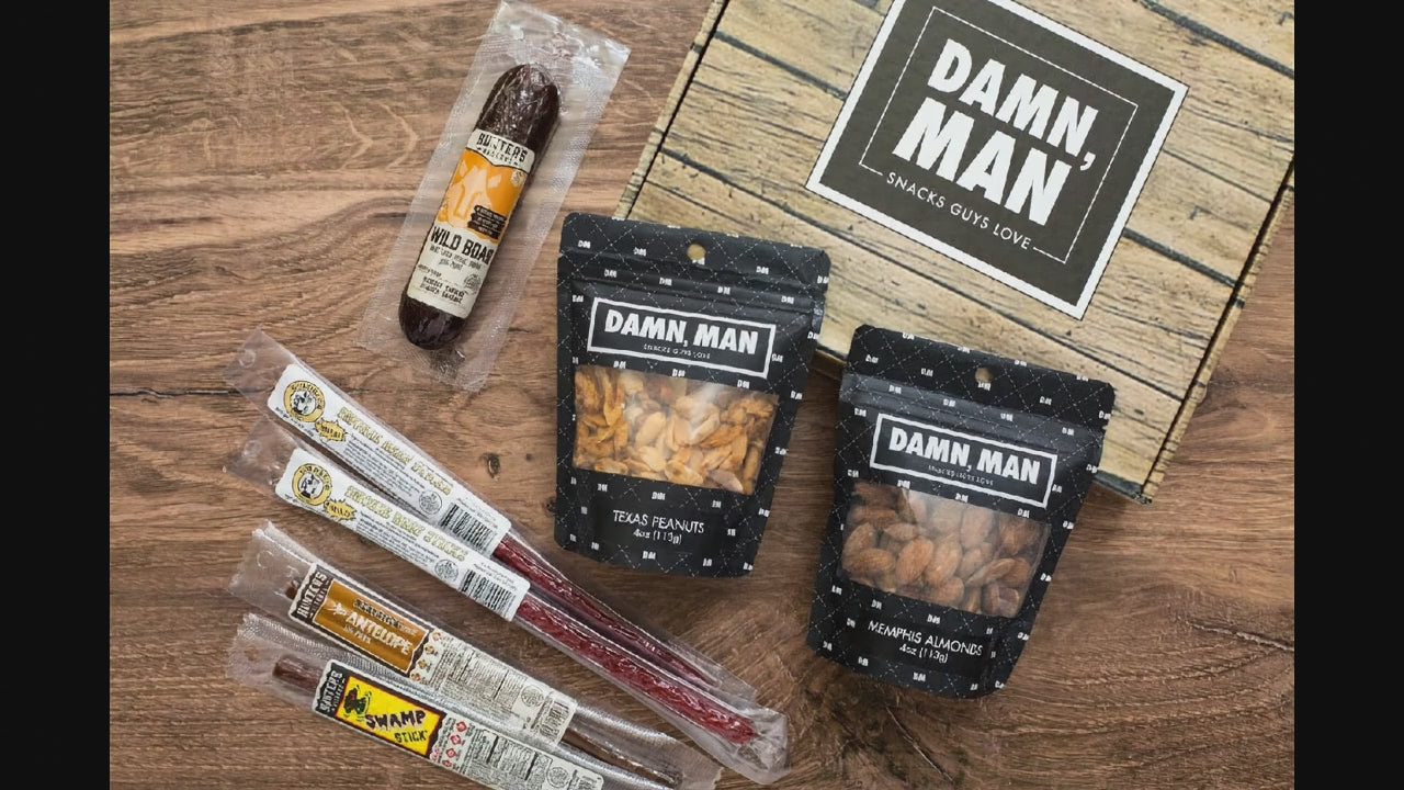 Nuts & Exotic Meats Box – Wild Game Snack Sampler Gift for Dad